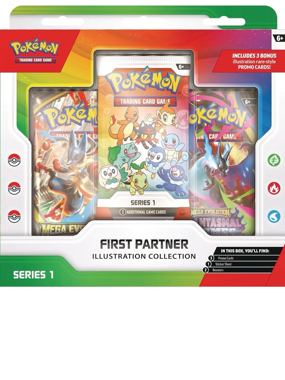 Pokemon First Partner Illustration Collection - Green, Red, Orange, Blue, Purple